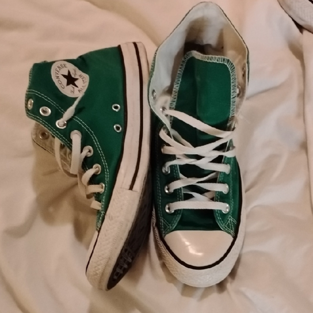Converse Green and White High-Top Sneakers